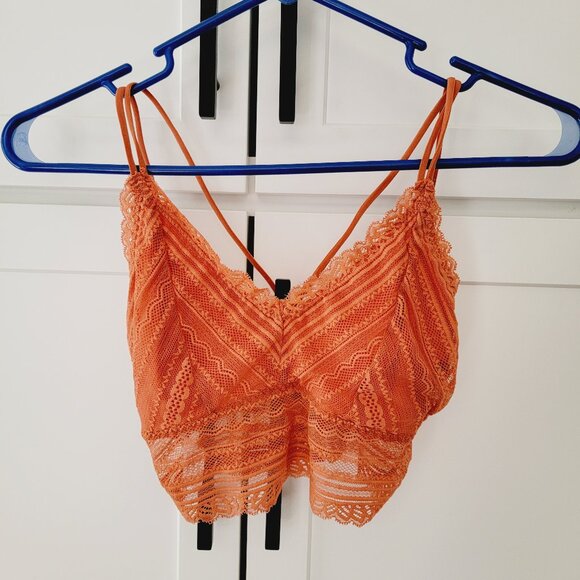 Coral Floral Lace Bralette Women's Size Large L SHEIN pullover - Picture 1 of 8